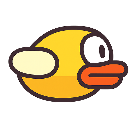 Flappy bird. No background. Transparent background. Blank background. No shadows. 2d. In-Game asset. flat
