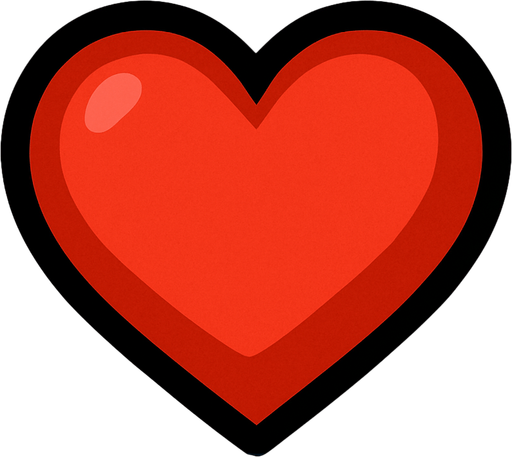 Heart.
In-Game asset.  2d.  High contrast.  No shadows