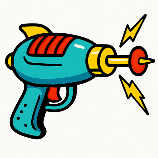 Comic style alien laser gun weapon
In-Game asset.  2d.  High contrast.  No shadows