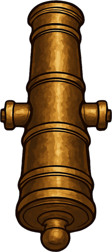 17. century bronze cannon for seaside only naked shooting cannon topdownlook medieval-semirealistic,..
In-Game asset.  2d.  High contrast.  No shadows