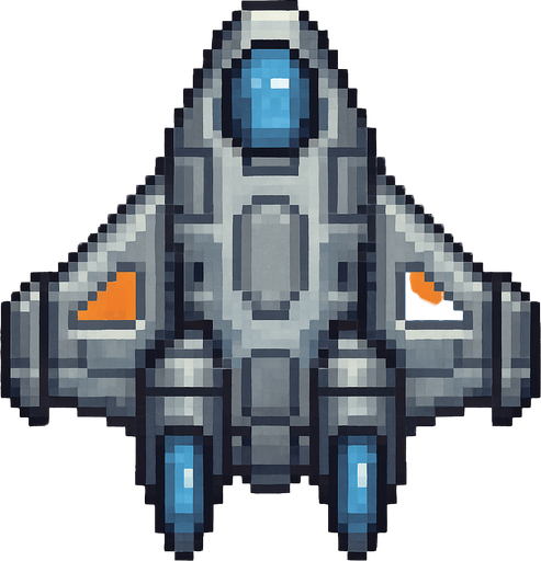 Звездолет вид сверху два д для 2d игры пиксельный.
In-Game asset