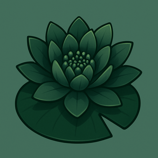 Dark green water lily.
In-Game asset.  No shadows