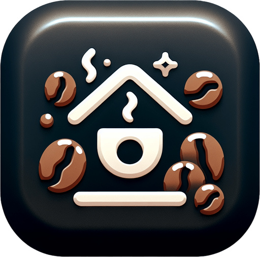 Home Button Icon, Coffee Themed.
Single Game Texture. In-Game asset. 2d. Blank background. High contrast. No shadows.