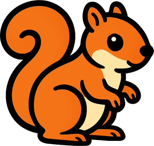Squirrel.
In-Game asset.  2d.  High contrast.  No shadows