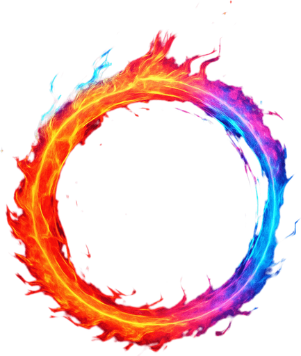 Ability icon 'Fire ring' . cyberpunk. abstract. Futuer. different colors. HD colors