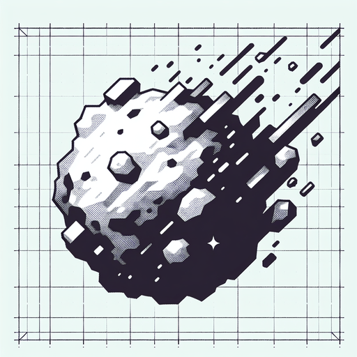 Asteroid.
Single Game Texture.  In-Game asset.  2d.  Blank background.  High contrast.  No shadows