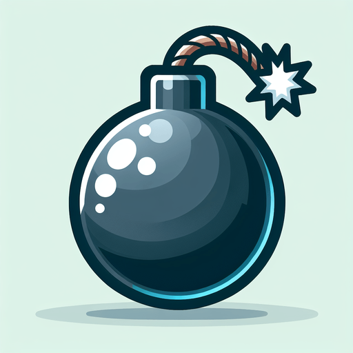 Bomb for pop game.
Single Game Texture. In-Game asset. 2d. Blank background. High contrast. No shadows.