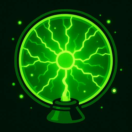 green plasma ball.
In-Game asset.  2d.  High contrast.  No shadows