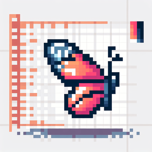 pixel butterfly looking left, showing the left profile.
Single Game Texture. In-Game asset. 2d. Blank background. High contrast. No shadows.