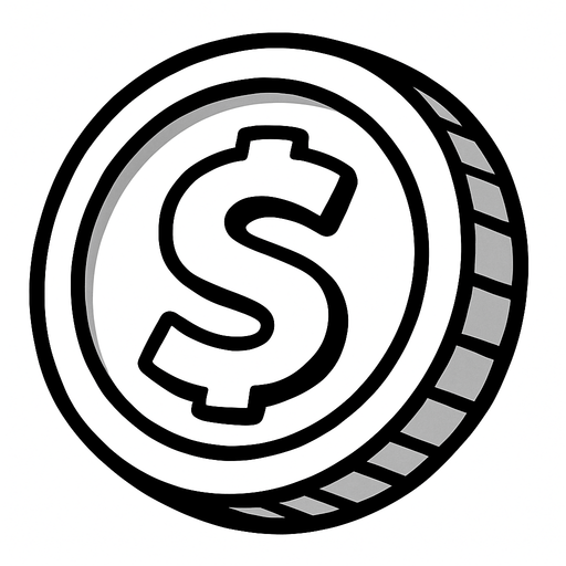 Silver coin.
In-Game asset.  2d.  High contrast.  No shadows