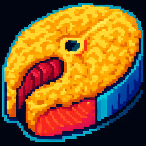 This fish steak with covered with raw batter on it.