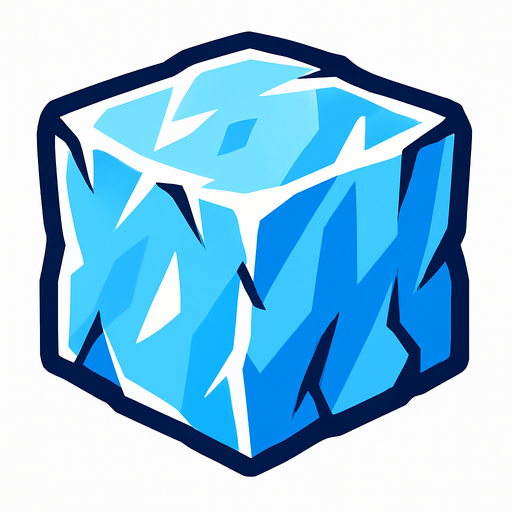 Ice block.
In-Game asset.  2d.  High contrast.  No shadows