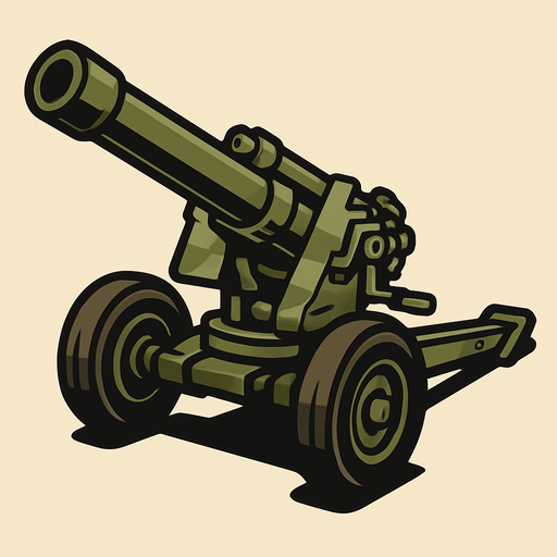create artillery.
In-Game asset.  2d.  High contrast.  No shadows