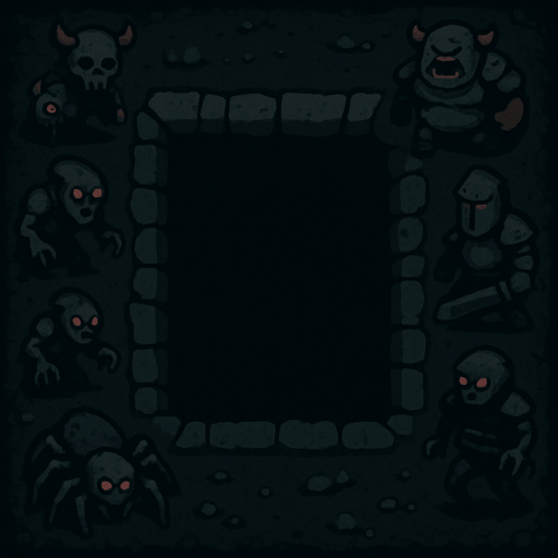 spawn of enemies,an empty pit of of a 2d tower defence game make it with dark coloures.
In-Game asset.  2d.  High contrast.  No shadows