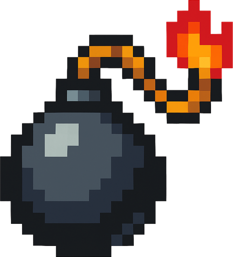 Bomba pixel.
In-Game asset.  2d.  High contrast.  No shadows