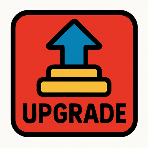 upgrad icon.
In-Game asset.  2d.  High contrast.  No shadows