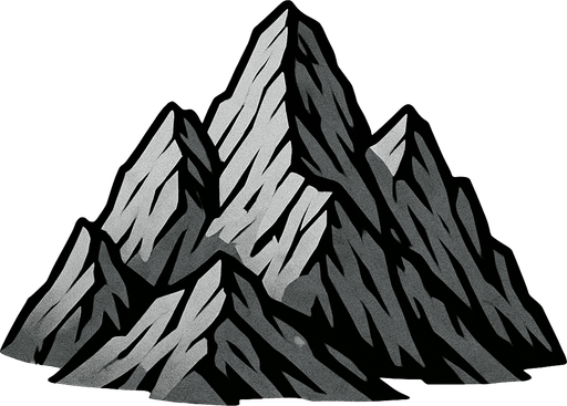 grii dağlar..
In-Game asset.  2d.  High contrast.  No shadows