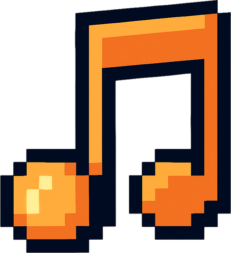 Nota yap 2d pixel art.
In-Game asset.  2d.  High contrast.  No shadows