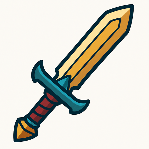 Sword.
In-Game asset.  2d.  High contrast.  No shadows