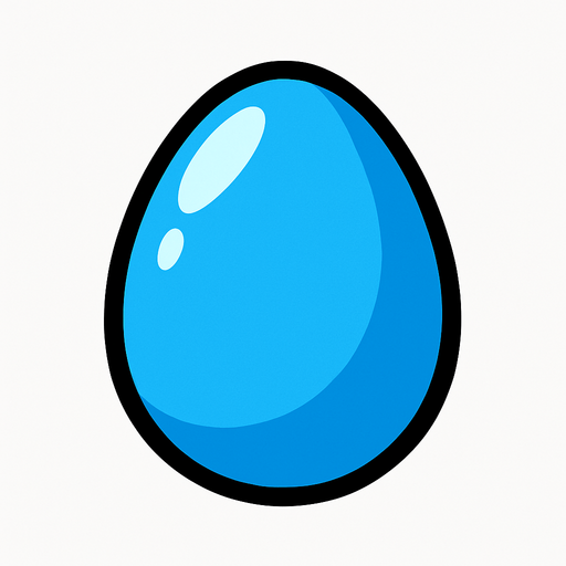 BLUE EGG.
In-Game asset.  2d.  High contrast.  No shadows