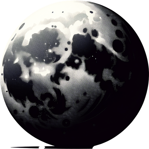 A moon..
Single Game Texture. In-Game asset. 2d. Blank background. High contrast. No shadows.