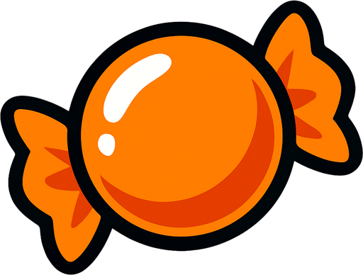 candy orange.
In-Game asset.  2d.  High contrast.  No shadows