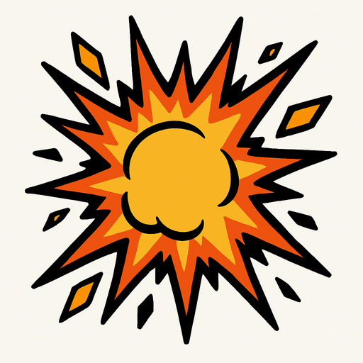 Bomb effect.
In-Game asset.  2d.  High contrast.  No shadows