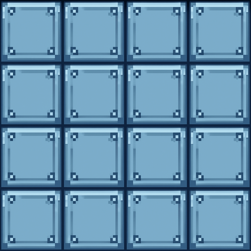 Pixel art steel tile floor, light blue grey, repeating.
In-Game asset.  2d.  High contrast.  No shadows