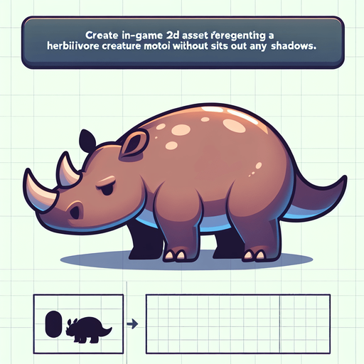 herbivore.
Single Game Texture. In-Game asset. 2d. Blank background. High contrast. No shadows.