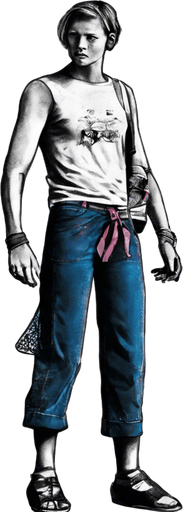 Girl wearing a skirt