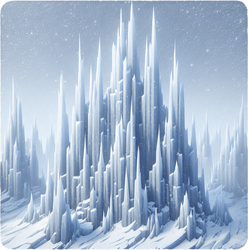 sharp taller snow & ice, light, HD, blur,
Single Game Texture. In-Game asset. 2d. Blank background. High contrast. No shadows.