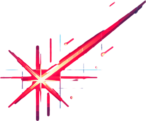 Red laser.
Single Game Texture.  In-Game asset.  2d.  Blank background.  High contrast.  No shadows