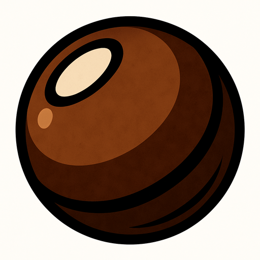 Kahverengi bilye.
In-Game asset.  2d.  High contrast.  No shadows