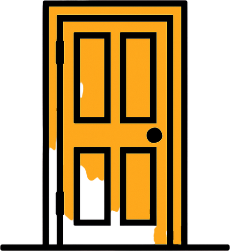 door shut.
In-Game asset.  2d.  High contrast.  No shadows
