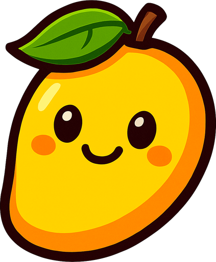 Mango with face.
In-Game asset.  2d.  High contrast.  No shadows