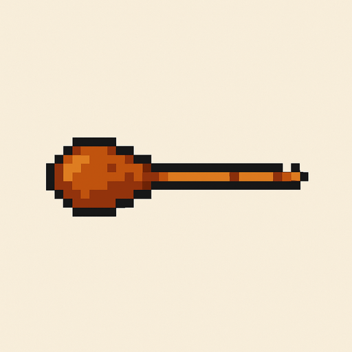 Horizontal drumstick for drum 2d pixelart.
In-Game asset.  2d.  High contrast.  No shadows