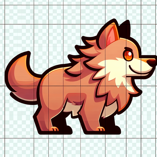Cartoon wolf.
Single Game Texture. In-Game asset. 2d. Blank background. High contrast. No shadows.