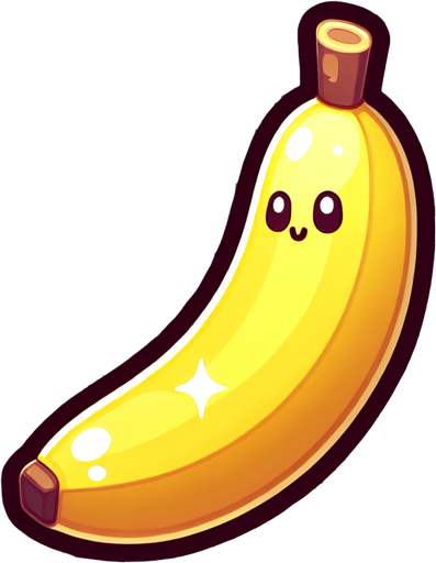 animation banana transparent back.
Single Game Texture. In-Game asset. 2d. Blank background. High contrast. No shadows.