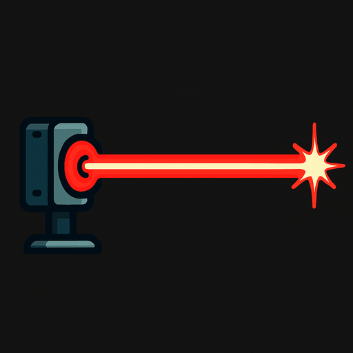 Heat laser 2d game.
In-Game asset.  2d.  High contrast.  No shadows