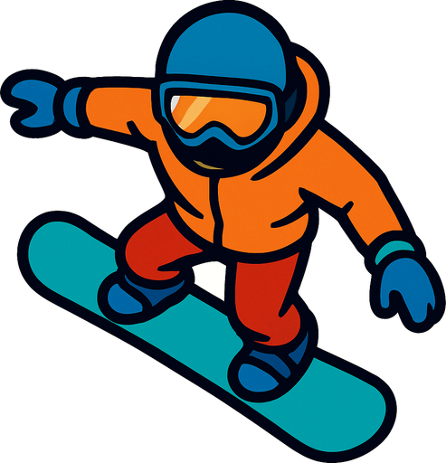 snowboarder seen from above.
In-Game asset.  2d.  High contrast.  No shadows