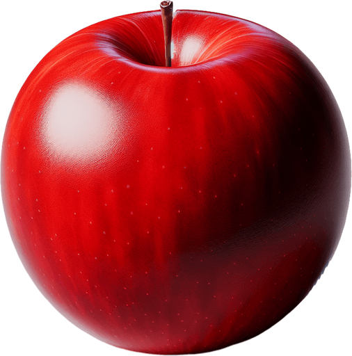 Red apple.
Single Game Texture.  In-Game asset.  2d.  Blank background.  High contrast.  No shadows