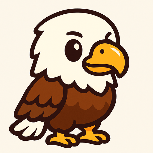 cute eagle.
In-Game asset.  2d.  High contrast.  No shadows