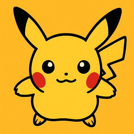 Pikachu visto desde arriba.
In-Game asset.  2d.  High contrast.  No shadows