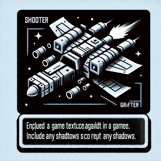 A spaceship shooter.
Single Game Texture. In-Game asset. 2d. Blank background. High contrast. No shadows.
