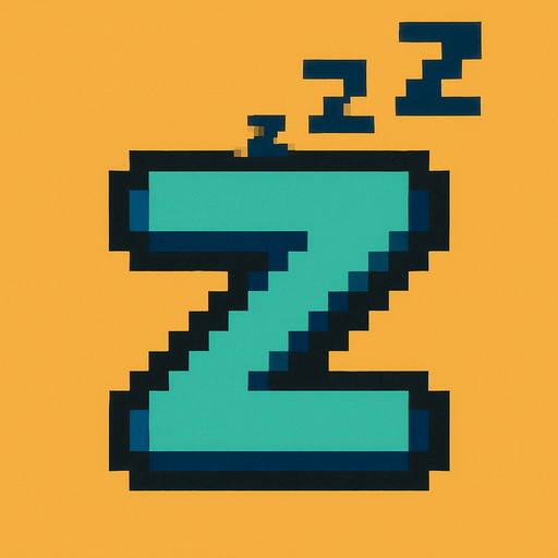 z de sueño pixelar.
In-Game asset.  2d.  High contrast.  No shadows