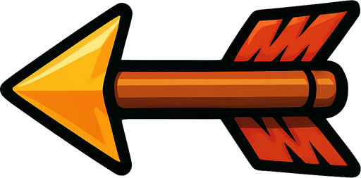 arrow bullet.
In-Game asset.  2d.  High contrast.  No shadows