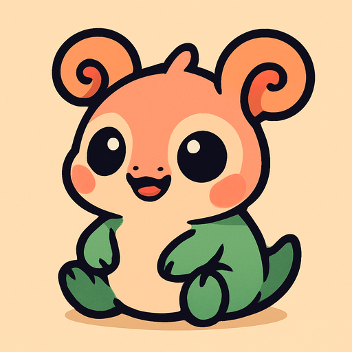 create a cute creature baby.
In-Game asset.  2d.  High contrast.  No shadows
