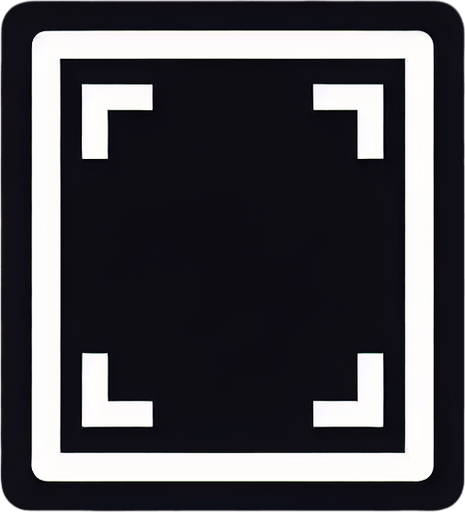 4:3 Simple rectangle white outline. Black background