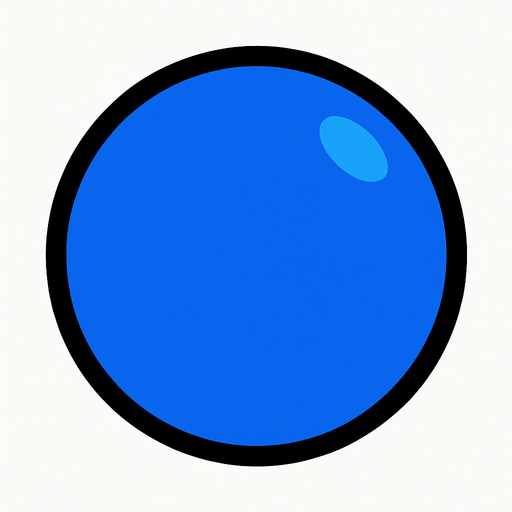Blue ball.
In-Game asset.  2d.  High contrast.  No shadows