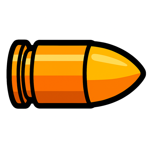 Bullet.
In-Game asset.  2d.  High contrast.  No shadows